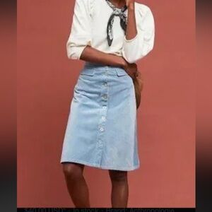 Anthropologie Sky Blue A-Line Skirt